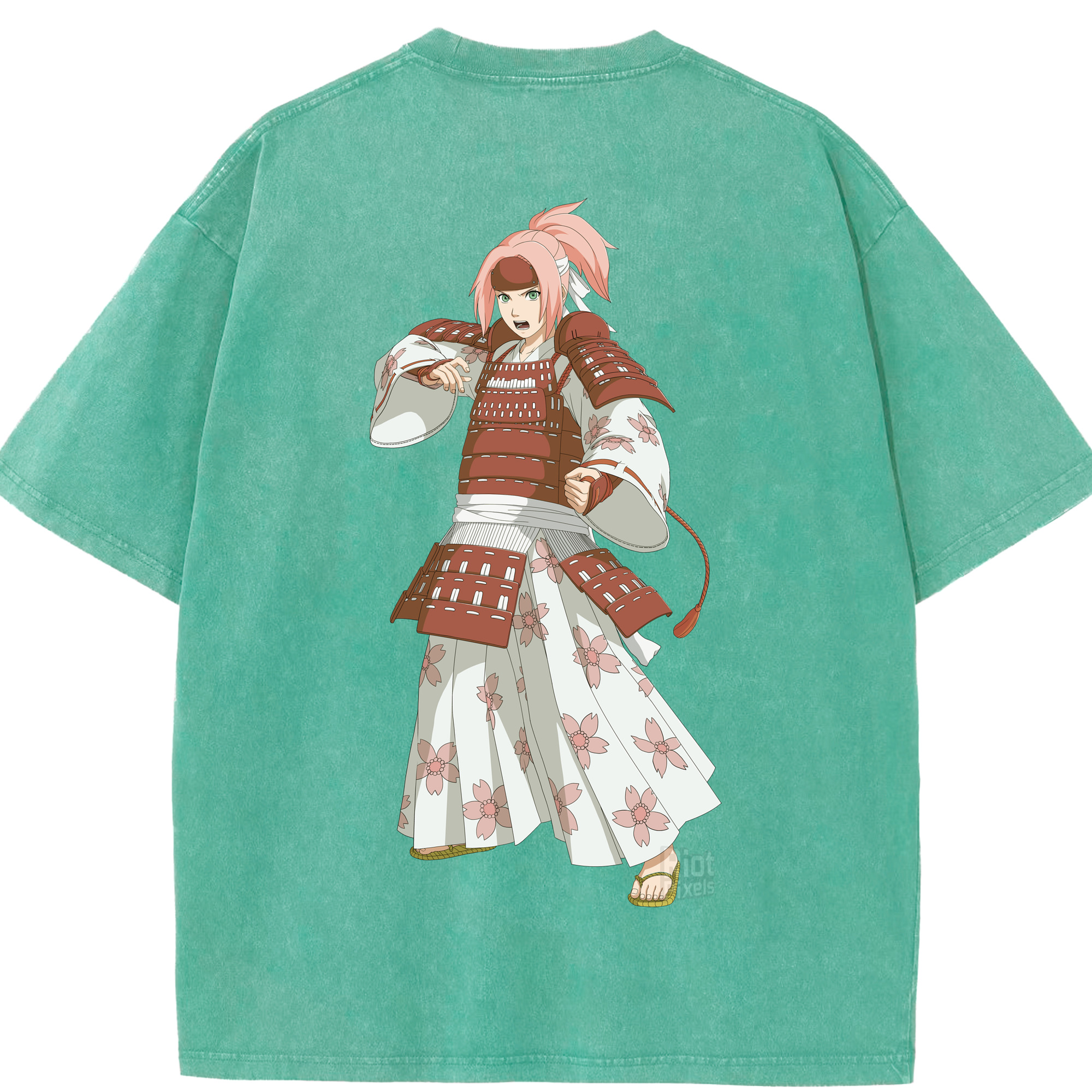 （画像用） NARUTO -ナルト- 春野サクラ Haruno Sakura 綿100% ヴィンテージ風 半袖Tシャツ（背面プリント）